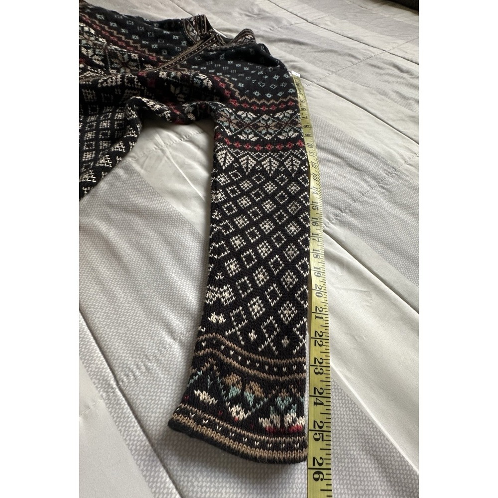Nomadic Traders Full Zip Cardigan Sweater M Fair Isle Black Multicolor Nordic - Picture 7 of 11